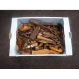 A box of vintage and later hand tools and joinery tools