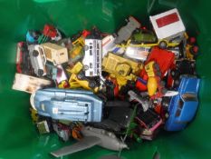 A box of mid 20th century and later die cast vehicles - Dinky, Matchbox,