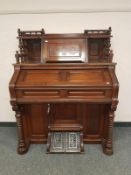A late 19th century mahogany pedal organ,