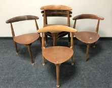 Hans Wegner for Fritz Hansen: A set of six teak stacking chairs, model FH-4103,