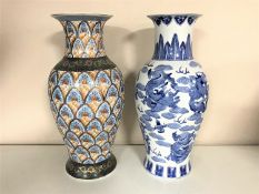 Two large Oriental style vases