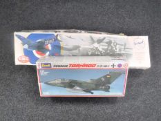 A boxed Revell Panavia Tornado modelling kit together with a spitfire Mk IX modelling kit