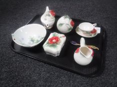 A tray of Franz six piece tea for one together with a further Franz bowl and tea spoon