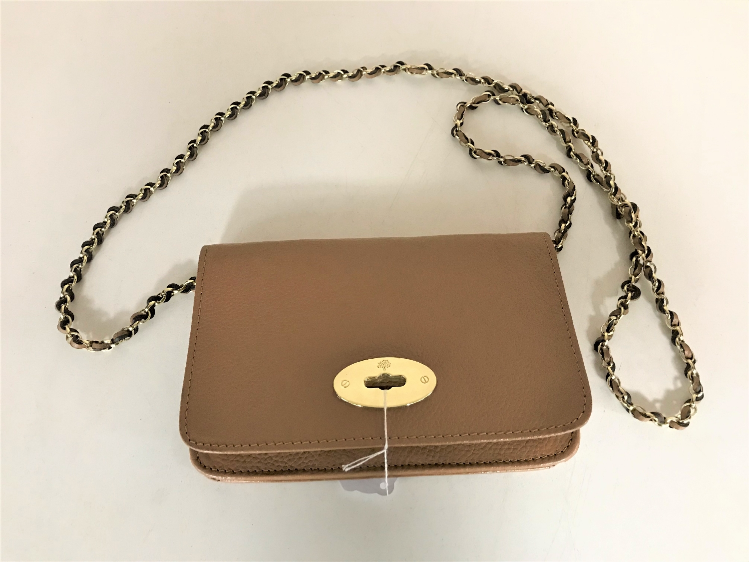 A brown leather Mulberry Darwin clutch bag with shoulder strap CONDITION REPORT: