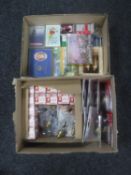 Two boxes of candle light bulbs, playing cards,