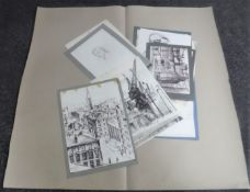 Donald James White : A folio containing twenty drawings, various subjects, all parts unframed.