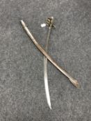 A copy of a French cavalry officer's sword in scabbard