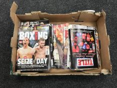A box of boxing magazines
