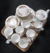 A tray of forty piece Queens Women and Home bone china tea service