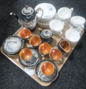 A tray of fifteen piece Japanese coffee set together with six bone china trios