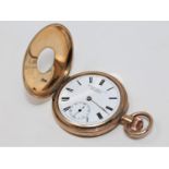 A gold plated half hunter gentleman's pocket watch.