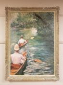 An Artagraph edition - figures rowing, framed.