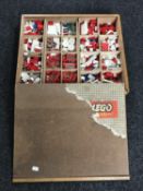 A vintage 1970's lego system set in wooden box