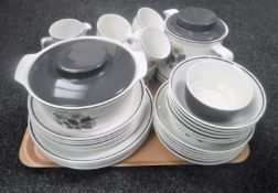 A tray containing forty-four pieces of Johnson Brothers dinner ware