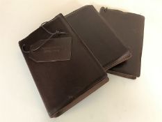 Three leather bound Penguin novels, bound by Bill Amberg; Brideshead Revisited,