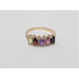 A 9ct gold gem set ring,