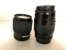 Two camera lenses;