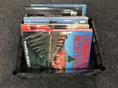 A crate of nine hardback volumes, Aviation, WW I etc.