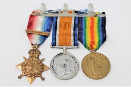 A WWI medal trio named to Pte. and later Sjt. H.H. Bennett.