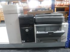 HP 2420 laser printer, Dell Vostro 200 pc tower, ideal 2000 shredder, Cannon FC100 scanner,