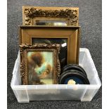 A box containing two Scottish National Portrait Gallery resin medallions;