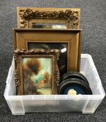 A box containing two Scottish National Portrait Gallery resin medallions;