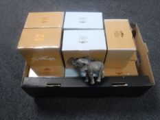 A box containing fourteen boxed Leonardo Collection Out of Africa elephants