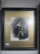 Johannes Notz : Portrait of a seated lady wearing a black dress, pastel, 30 cm x 22 cm, framed.