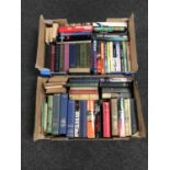 Two boxes of 20th century books, novels,