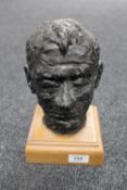 Donald James White : A contemporary piece of kiln-fired sculpture in the form of a head (thought to
