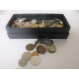 A box of a quantity of foreign coinage