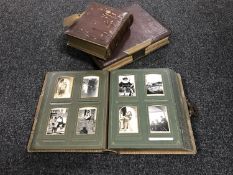 Three Victorian leather photograph albums