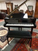 A Yamaha G3 baby grand piano, in black high gloss case, numbered 978348 (1970),