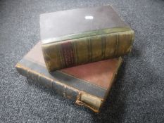 Two antiquarian leather bound volumes;