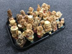 A tray of thirty assorted Pendelfin rabbit figures