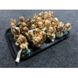 A tray of thirty assorted Pendelfin rabbit figures