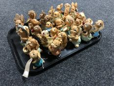 A tray of thirty assorted Pendelfin rabbit figures