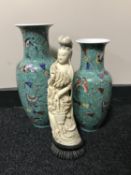 Two Japanese porcelain vases decorated with butterflies,