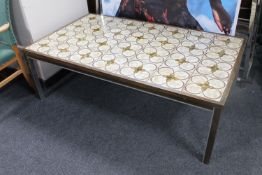 A mid twentieth century Danish tiled coffee table
