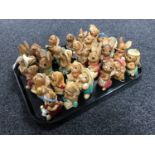 A tray of thirty assorted Pendelfin rabbit figures