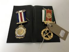 Two silver Freemason's medals