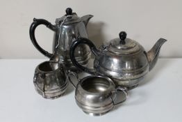A four-piece Walker & Hall Sheffield plate tea service