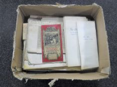 A box of antique folded maps,