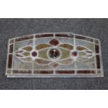 Five antique stained leaded glass windows (a/f)