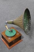 An early twentieth century Edison Bell table topped gramophone with horn