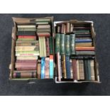 A box containing 20th century volumes, novels,