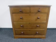 A late Victorian mahogany five drawer chest