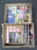 Two boxes of candle light bulbs, playing cards,