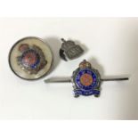 Three vintage silver sweetheart badges;