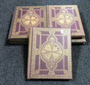 A set of four 19th century leather bound and gilt volumes;